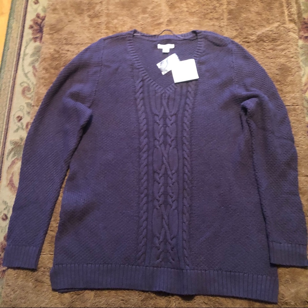Croft & Barrow Cable Knit Sweater Purple Plum XL